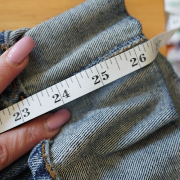 AGOLDE 27 High Rise Straight Leg Jeans Button Fly Vintage Wash Cuffed Hem - Picture 8 of 10